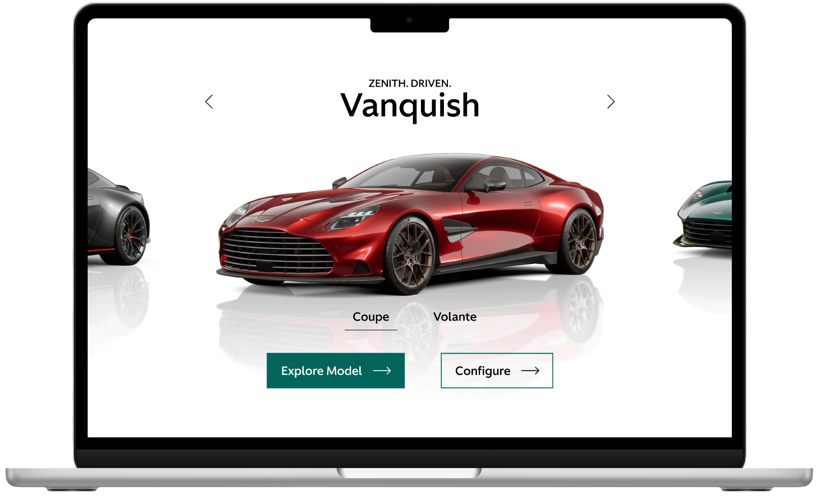Mockup of website on a laptop.