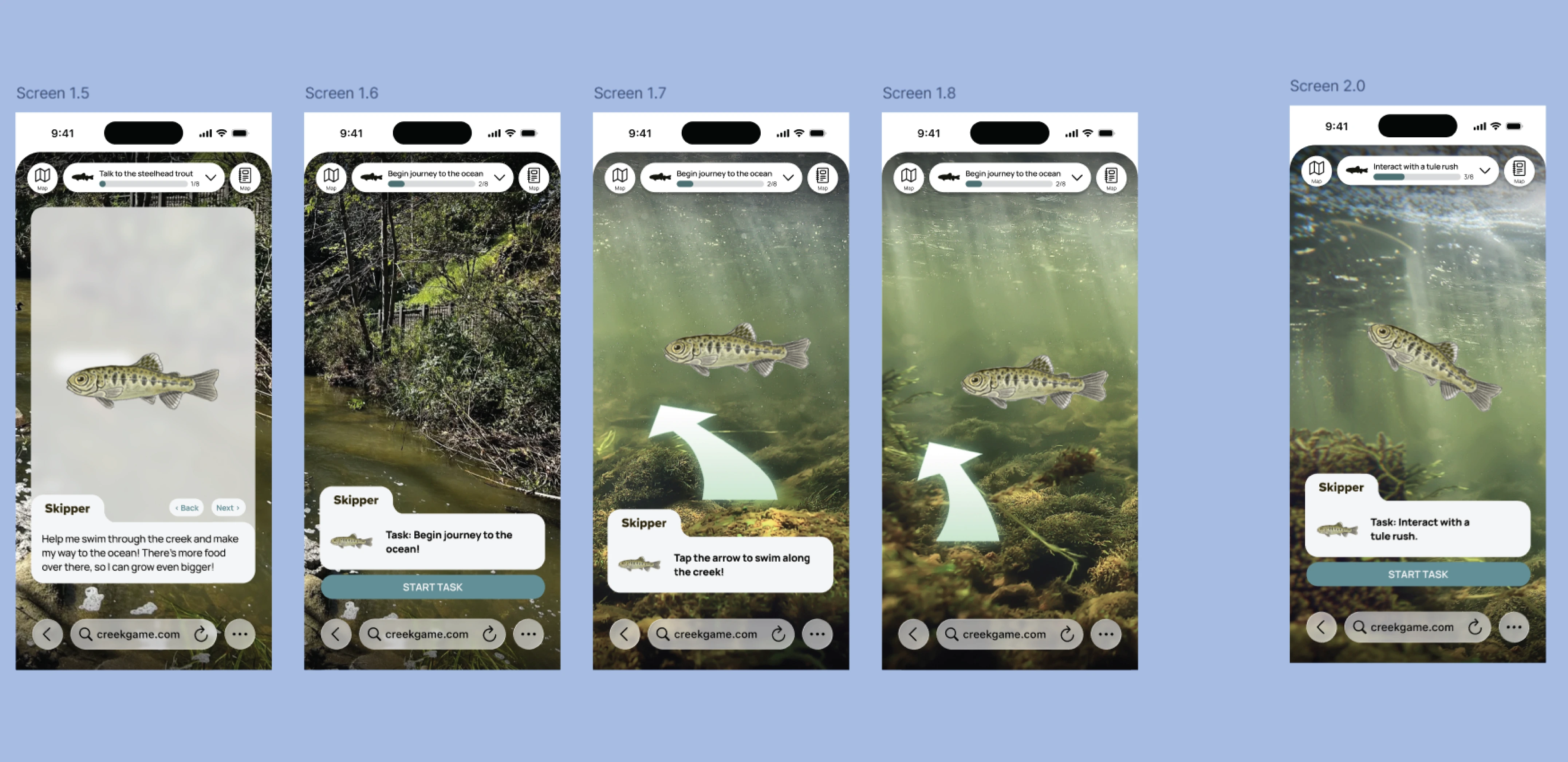 A screenshot showing one of the storyline flows up close.