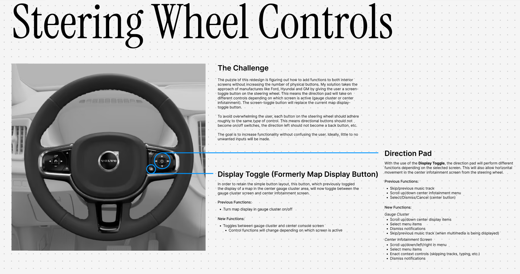 Mapping out steering wheel controls.